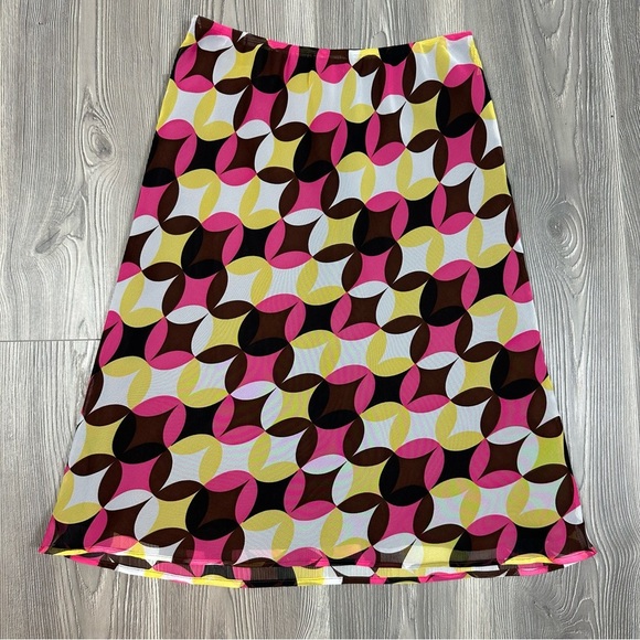 Y2K CATO Retro Geometric Print Midi Skirt – Vacation & Festival Outfit - Picture 4 of 6